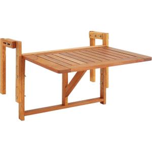 Sunnydaze Meranti Folding Balcony Patio Railing Table for 4-Inch to 8.75-Inch Railings