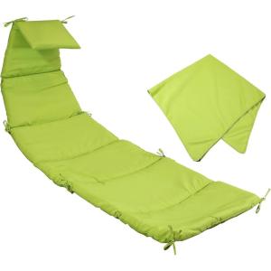 Sunnydaze Outdoor Hanging Lounge Chair Replacement Cushion and Floating Umbrella Fabric Only – Curved Swing Chair Cushion Replacement – Teal(Apple Green)