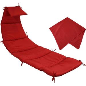 Sunnydaze Outdoor Hanging Lounge Chair Replacement Cushion and Floating Umbrella Fabric Only – Curved Swing Chair Cushion Replacement – Teal(Red)