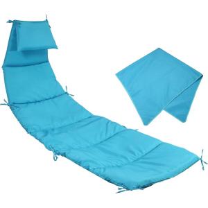 Sunnydaze Outdoor Hanging Lounge Chair Replacement Cushion and Floating Umbrella Fabric Only – Curved Swing Chair Cushion Replacement – Teal(Teal)