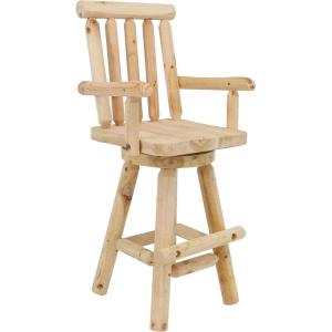 Sunnydaze Rustic Bar Stool – Light Brown, Fir Wood Construction, 4-Foot(1)