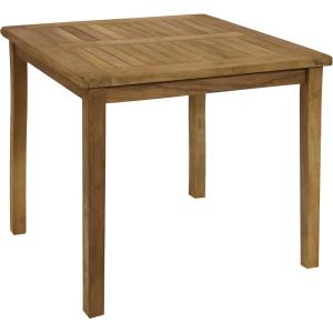 Sunnydaze Solid Teak Wood Outdoor Dining Table – Wooden Patio Table – Square – 32 Inches Long – Natural Brown Wood Stain Finish