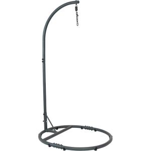 Sunnydaze Steel Egg Chair Stand with Extra-Wide Round Base – Black Powder-Coated Finish – 76 Inches H