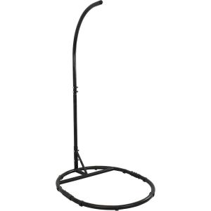 Sunnydaze Steel Egg Chair Stand with Extra-Wide Round Base – Black Powder-Coated Finish – Hardware Included -76 Inches Tall