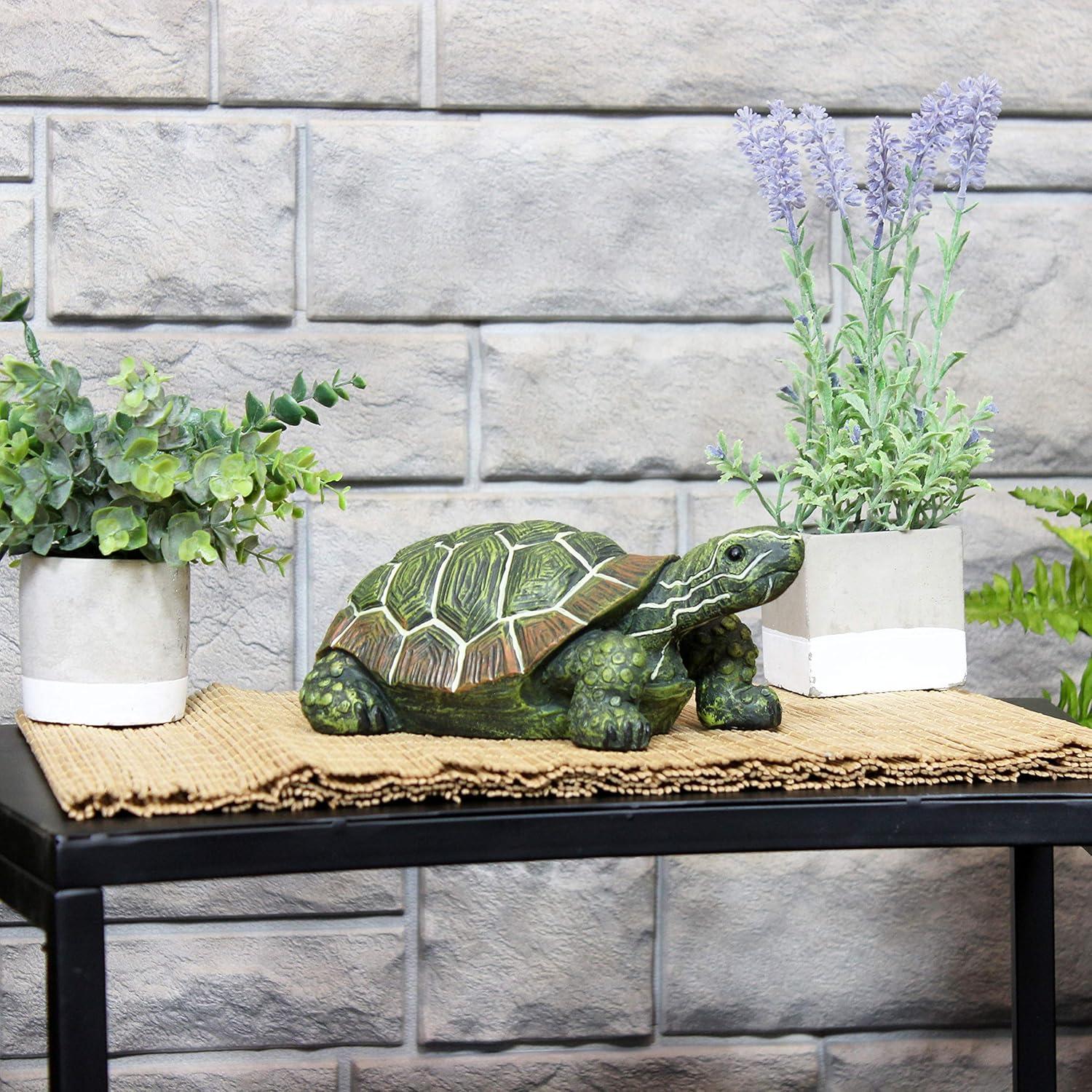 imageSunnydaze Terrance The Tortoise 9Inch Long Polystone IndoorOutdoor Garden Statue1