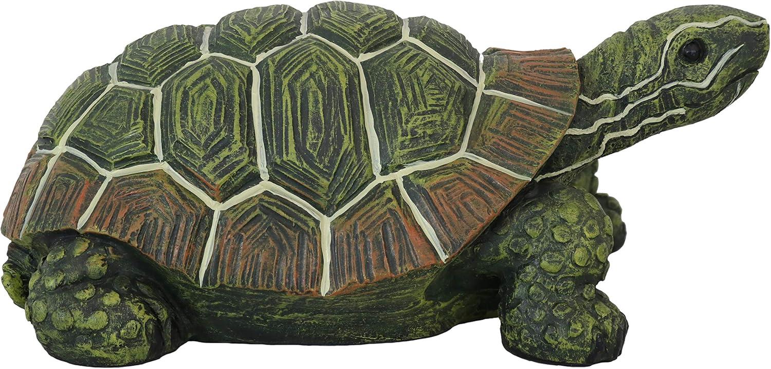 imageSunnydaze Terrance The Tortoise 9Inch Long Polystone IndoorOutdoor Garden Statue1