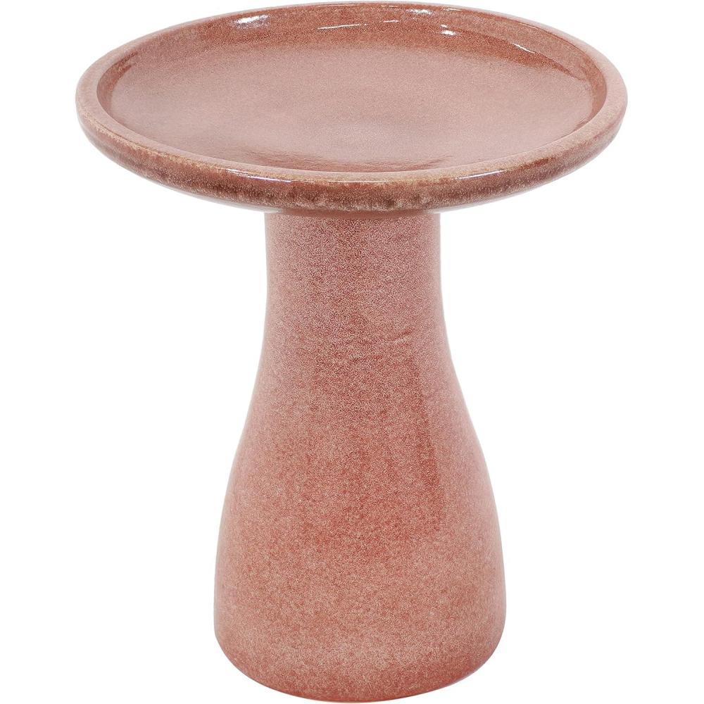 imageSunnydaze 21quot H Ceramic Bird Bath for Outside  HandPainted Outdoor Bird Bath Bowl UVFrostResistant Finish  Galaxy Blue  Ribbed PedestalLava