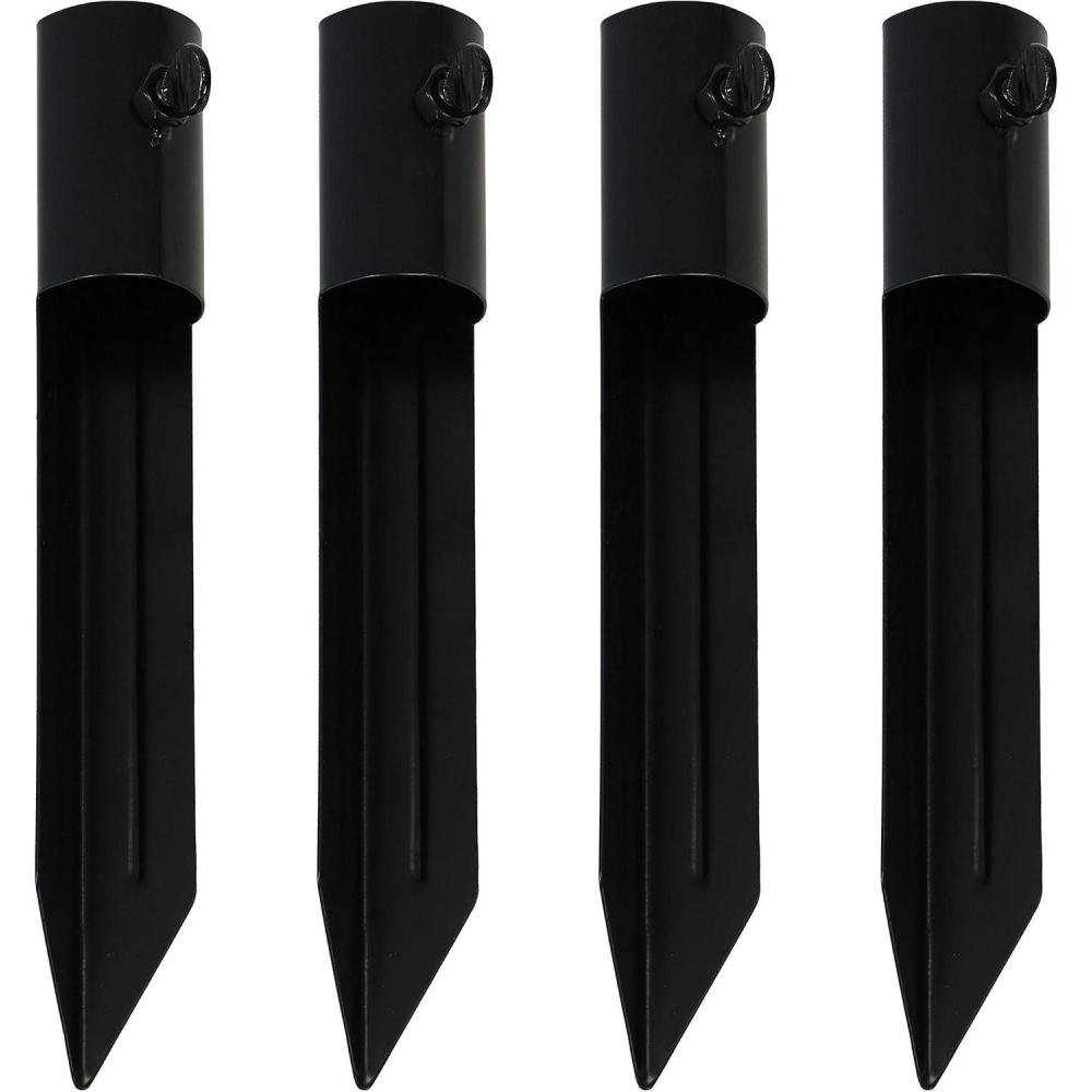 imageSunnydaze Garden Stakes for Outdoor Lights Metal Ground Spike for Solar Lights and Live Flame Torches Steel Torch Stake Set of 44