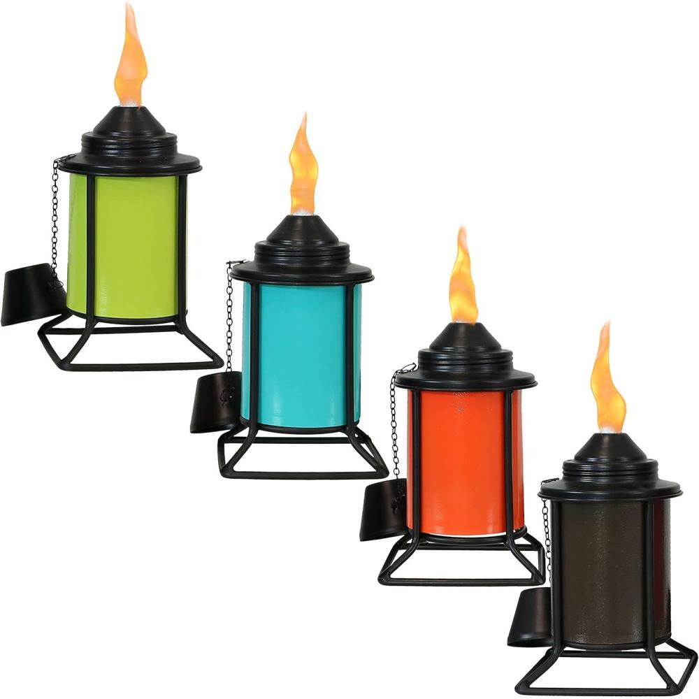 imageSunnydaze Metal Tabletop Torches Outdoor Patio and Lawn Torch MultiColor Set of 41