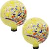 Sunnydaze 10-Inch Gazing Ball for Garden – Glass Gazing Globe for Outside – Garden Orb Yard Decor – Bright Summer Burst – Set of 2(Bright Summer Burst)
