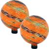 Sunnydaze 10-Inch Gazing Ball for Garden – Glass Gazing Globe for Outside – Garden Orb Yard Decor – Bright Summer Burst – Set of 2(Sunset Sky)
