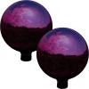 Sunnydaze 10-Inch Gazing Ball for Garden – Glass Gazing Globe with Mirrored Stainless Steel Finish – Red – Set of 2(Merlot)