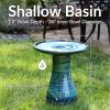 Sunnydaze 21″ H Ceramic Bird Bath for Outside – Hand-Painted Outdoor Bird Bath Bowl, UV/Frost-Resistant Finish – Galaxy Blue – Classic Pedestal