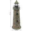 Sunnydaze 35-Inch Outdoor Lighthouse Lamp – Solar Lighthouse Decor with LED Light for Garden, Yard, Patio – Decorative Cobblestone