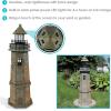 Sunnydaze 35-Inch Solar Decorative Lighthouse Garden Statue – LED Light