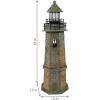 Sunnydaze 35-Inch Solar Decorative Lighthouse Garden Statue – LED Light