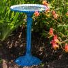 Sunnydaze Art Deco Sunburst Metal Bird Bath with UV-Resistant Finish – Cast Aluminum – Blue Patina – 14-Inch