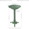 Sunnydaze Autumnal Leaf Metal Bird Bath with UV-Resistant Finish – Cast Aluminum – Green Patina – 11.75″