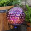 Sunnydaze Glass 10″ Gazing Ball for Garden – Decorative Gazing Globe for Patio and Backyard – Red Scalloped Texture(Red Scalloped Texture)