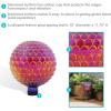 Sunnydaze Glass 10″ Gazing Ball for Garden – Decorative Gazing Globe for Patio and Backyard – Red Scalloped Texture(Red Scalloped Texture)