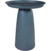 Sunnydaze Gleeful Garden Metal Bird Bath for Outdoors – Large Decorative Iron Birdbath – 23-Inch – Green Glaze(Blue)