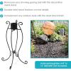 Sunnydaze Graceful Curved Outdoor Gazing Globe Stand – Metal Garden Globe Stand for 8″ to 12″ Gazing Balls – Black – 18.25″ H