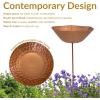 Sunnydaze Hammered Copper Bird Bath for Outside with Stake – UV-Resistant Finish – 34.25″ H