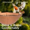 Sunnydaze Hammered Copper Bird Bath for Outside with Stake – UV-Resistant Finish – 34.25″ H