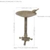 Sunnydaze Ivy and Sage Cast Aluminum Metal Bird Bath with UV-Resistant Finish – Rustic Patina – 12.25″