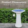 Sunnydaze Misty Blossom Ceramic Bird Bath for Outdoors – 23″ H – UV-/ Frost-Resistant – Antique Bird Bath for Garden with White Pedestal/Blue Bowl