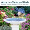 Sunnydaze Misty Blossom Ceramic Bird Bath for Outdoors – 23″ H – UV-/ Frost-Resistant – Antique Bird Bath for Garden with White Pedestal/Blue Bowl