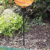 Sunnydaze Outdoor Gazing Globe Stand – In-Ground Metal Gazing Ball Stand for 8″ to 12″ Gazing Balls – Black – 24″ H