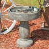Sunnydaze Resin Bird Bath with Feeder Compartment – Traditional Pedestal Bird Bath – 27″ H – Gray