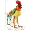 Sunnydaze Romeo The Rooster 16-Inch Rustic Iron Sheet Garden Statue – Includes 2 Ground Stakes