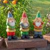 Sunnydaze Three Wise Garden Gnomes – Hear, Speak, and See No Evil Set – Outdoor Lawn Statues
