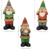 Sunnydaze Three Wise Garden Gnomes – Hear, Speak, and See No Evil Set – Outdoor Lawn Statues