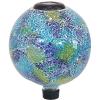 Sunnydaze 10 inch Solar Gazing Ball for Garden – Glass Outdoor Gazing Globe – Midsummer Dahlias – Set of 2(Azul Terra)