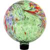 Sunnydaze 10-Inch Gazing Ball for Garden – Glass Gazing Globe for Outside – Garden Orb Yard Decor – Bright Summer Burst – Set of 2(Green Artistic)