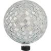 Sunnydaze 10-inch Gazing Ball for Garden – Crackled Glass Mosaic Gazing Globe for Outside – Deep Ocean Swirl Mosaic(Mirrored Diamond)