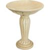 Sunnydaze 20.25” H Concrete Bird Bath for Outdoors – Grecian Column Pedestal Bird Bath with Glass Fiber Reinforced Concrete Construction – Antique White(Antique White)