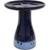 Sunnydaze 21″ H Ceramic Bird Bath for Outside – Hand-Painted Outdoor Bird Bath Bowl, UV/Frost-Resistant Finish – Galaxy Blue – Ribbed Pedestal(Dark Blue)