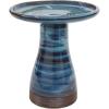 Sunnydaze 21″ H Ceramic Bird Bath for Outside – Hand-Painted Outdoor Bird Bath Bowl, UV/Frost-Resistant Finish – Galaxy Blue – Ribbed Pedestal(Galaxy Blue)
