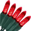 Sunnydaze 70-LED Outdoor Christmas Lights – Indoor or Outdoor String Lights – 21-Foot Lighted Length – M6 Faceted Style Bulbs – Red(Red)