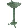 Sunnydaze Autumnal Leaf Metal Bird Bath with UV-Resistant Finish – Cast Aluminum – Green Patina – 11.75″