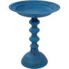 Sunnydaze Backyard Beauty Metal Bird Bath with UV-Resistant Finish – Cast Aluminum – Blue Patina – 18″ H(Blue Patina)