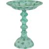 Sunnydaze Backyard Beauty Metal Bird Bath with UV-Resistant Finish – Cast Aluminum – Blue Patina – 18″ H(Green Patina)