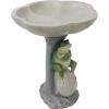 Sunnydaze Brooding Frog on a Stone 22″ H Polyresin Outdoor Bird Bath for Garden
