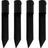 Sunnydaze Garden Stakes for Outdoor Lights – Metal Ground Spike for Solar Lights and Live Flame Torches – Steel Torch Stake – Set of 4(4)
