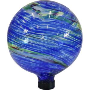 Sunnydaze 10-Inch Gazing Ball for Garden – Glass Gazing Globe for Outside – Garden Orb Yard Decor – Bright Summer Burst – Set of 2(Northern Lights)