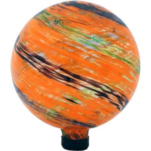 Sunnydaze 10-Inch Gazing Ball for Garden – Glass Gazing Globe for Outside – Garden Orb Yard Decor – Bright Summer Burst – Set of 2(Sunset Sky)